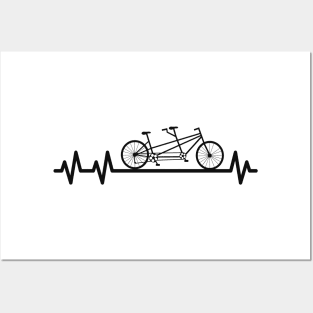 Bike Heartbeat Pulse Cyclist Partner Look Posters and Art